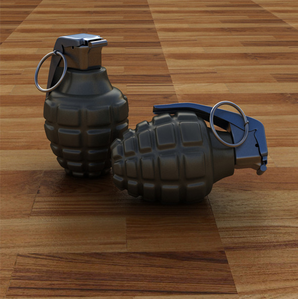 High Poly Hand Grenade - 3DOcean Item for Sale