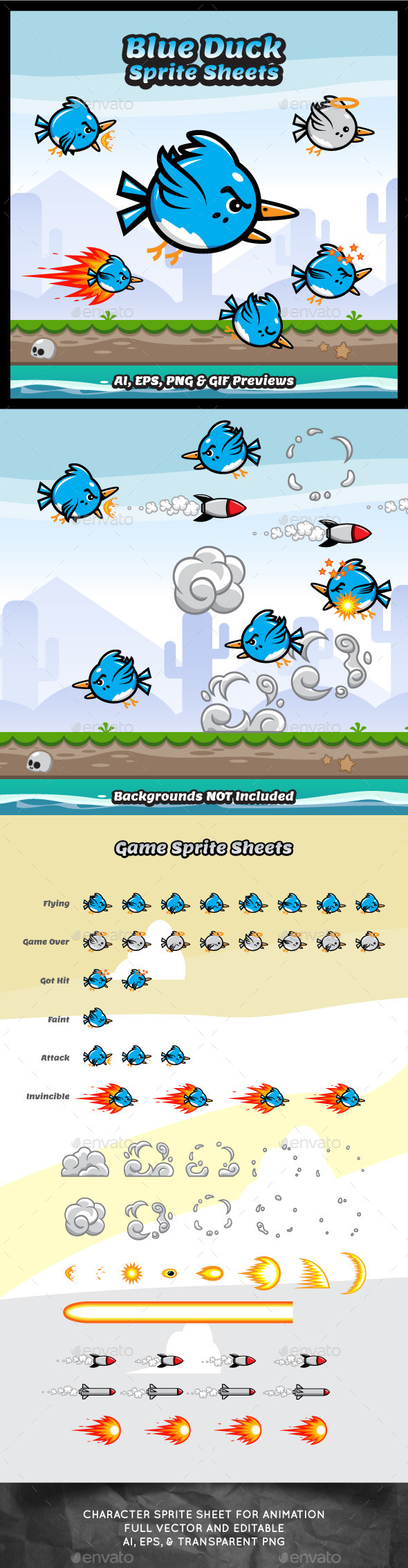 GraphicRiver Flappy Blue Duck Sprite Sheets 9994303 GraphicRiver Flappy Blue Duck Sprite Sheets 9994303