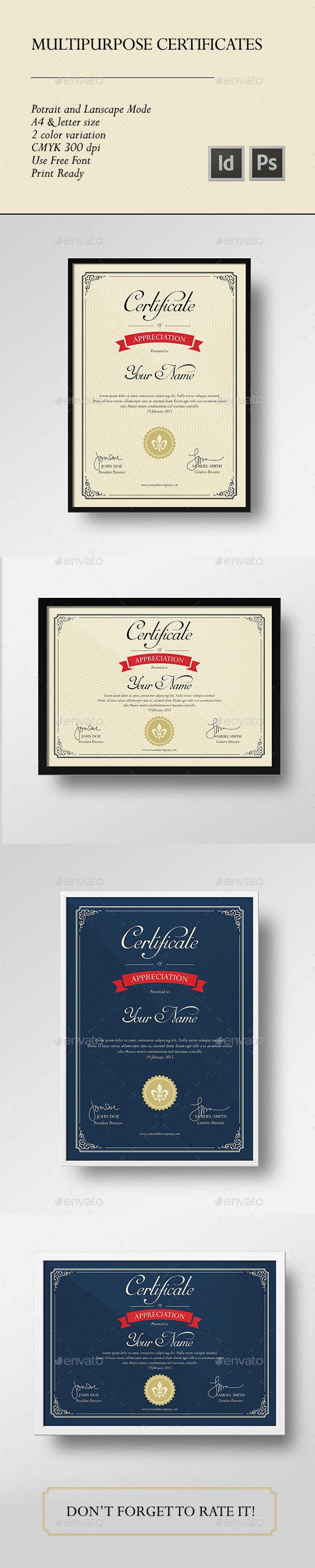 GraphicRiver Multipurpose Certificate 9994349 GraphicRiver Multipurpose Certificate 9994349