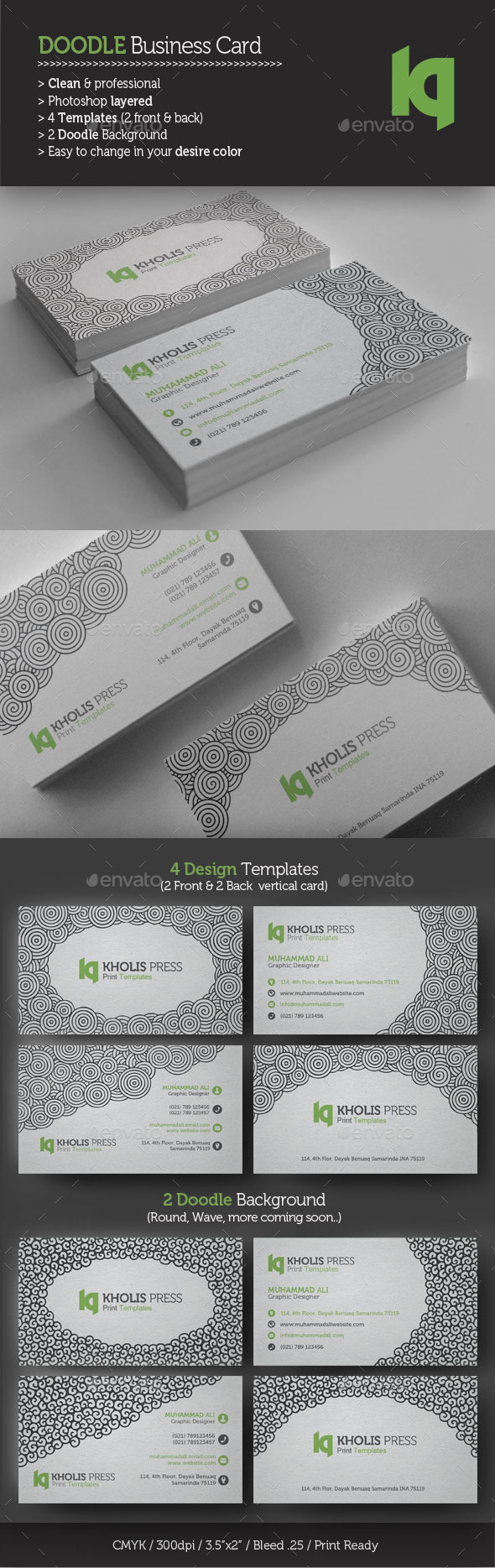 2 Style Doodle Business Card (Creative)