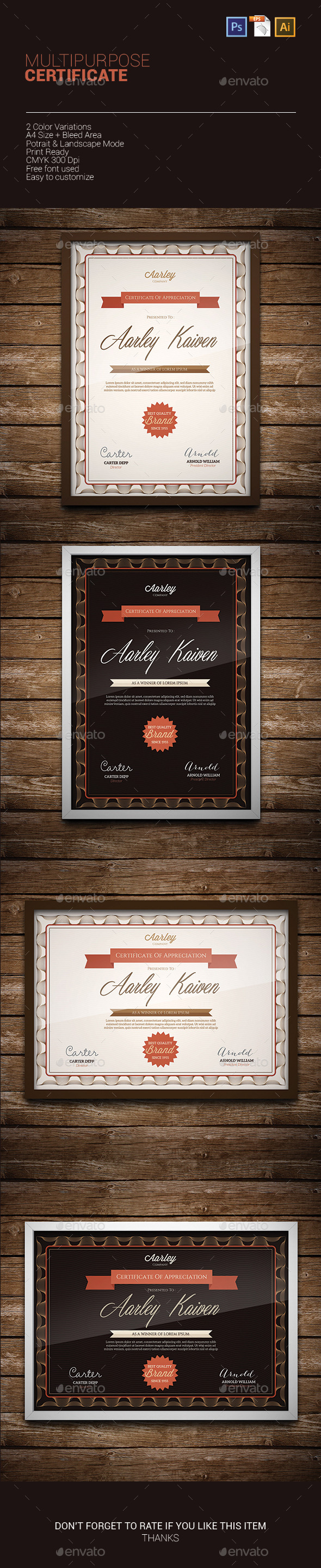 GraphicRiver Multipurpose Certificate 9995149 GraphicRiver Multipurpose Certificate 9995149