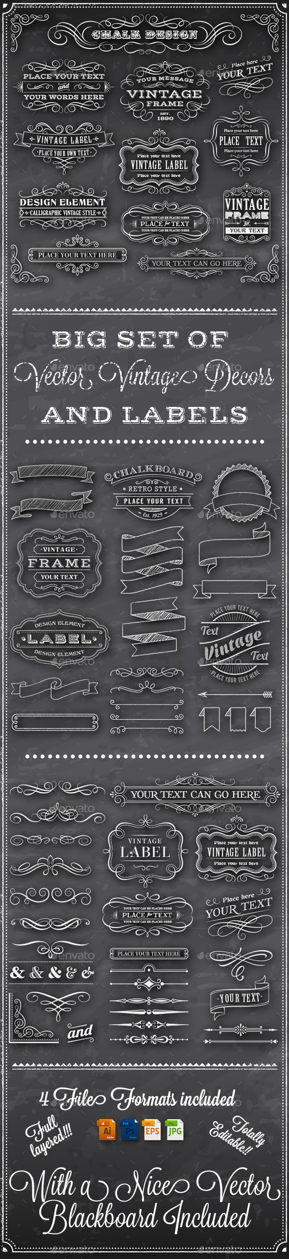 GraphicRiver Chalkboard Decorations 9995737 GraphicRiver Chalkboard Decorations 9995737
