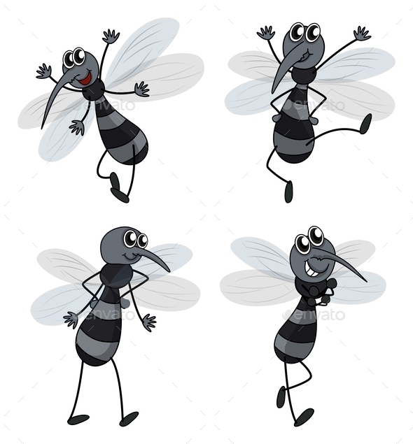 GraphicRiver Four Mosquitoes 9995872 GraphicRiver Four Mosquitoes 9995872