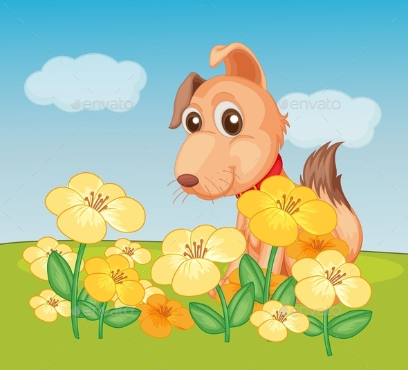 Stock Vector - GraphicRiver Dog and Flowers 9995939 » Dondrup.com