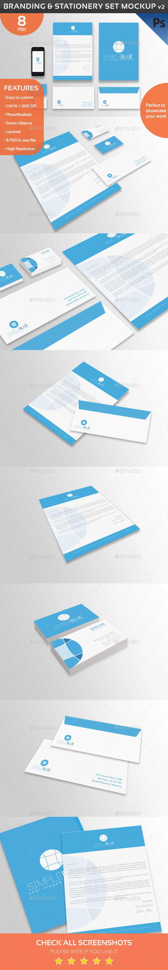 Branding u0026 Stationery Set Mockup v2