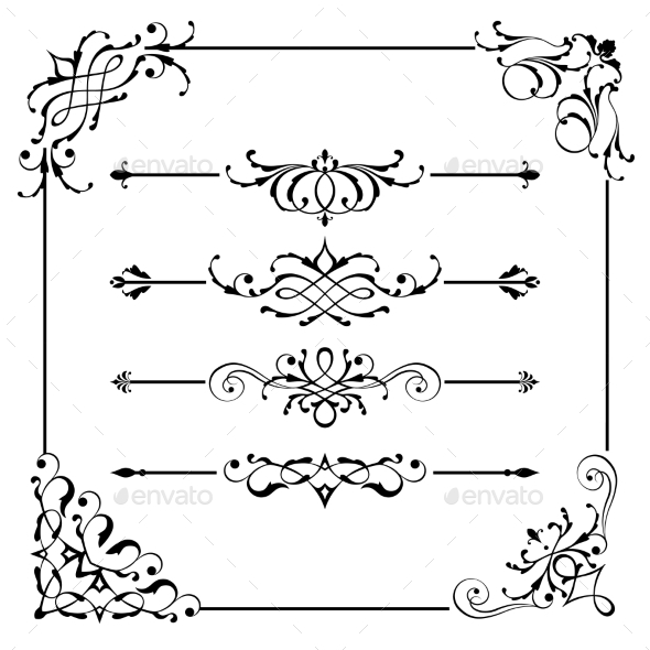 GraphicRiver Vintage Vector Frame Border Divider Corner 9997546 GraphicRiver Vintage Vector Frame Border Divider Corner 9997546
