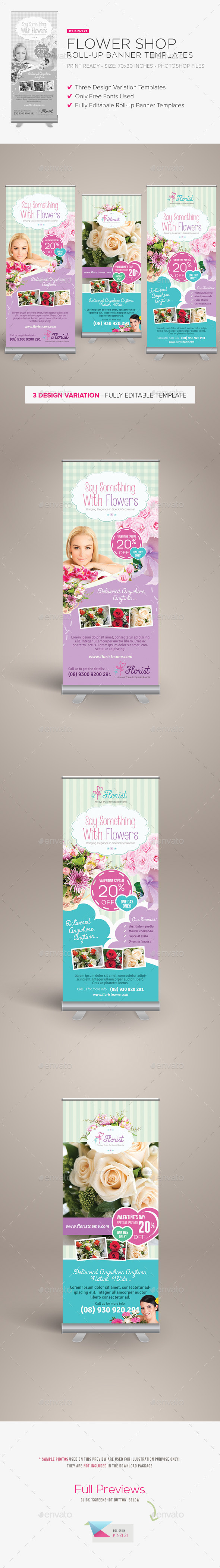 GraphicRiver Flower Shop Roll-up Banners 9997670 GraphicRiver Flower Shop Roll-up Banners 9997670