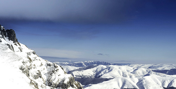 Snow-covered Mountains In The Blizzard Snow-covered Mountains In The Blizzard