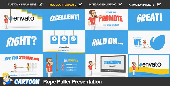 Cartoon Rope Puller Presentation Cartoon Rope Puller Presentation