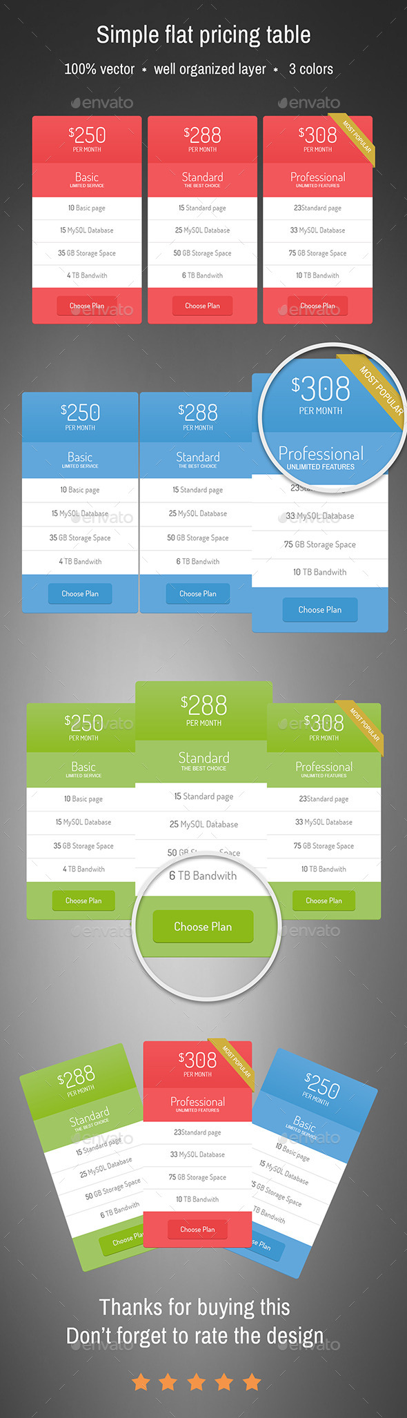 GraphicRiver Simple Flat pricing table 9998355 GraphicRiver Simple Flat pricing table 9998355