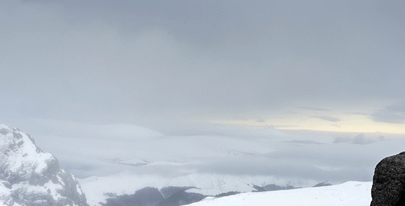Snow-covered Mountains In The Blizzard Snow-covered Mountains In The Blizzard