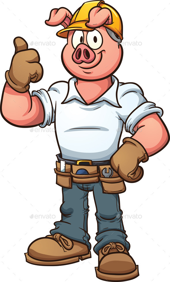 GraphicRiver Construction Worker Pig 9999668 GraphicRiver Construction Worker Pig 9999668