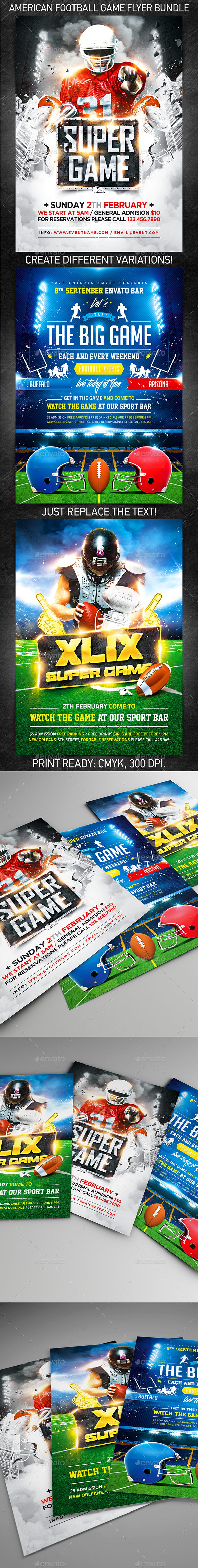 American Football Game Flyer Bundle (Flyers)