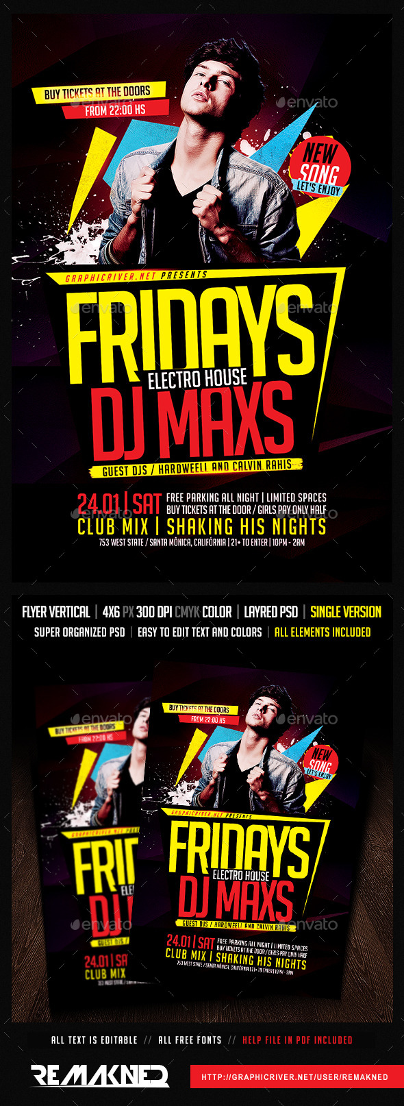 Fridays Electro House | Flyer Template PSD (Events)