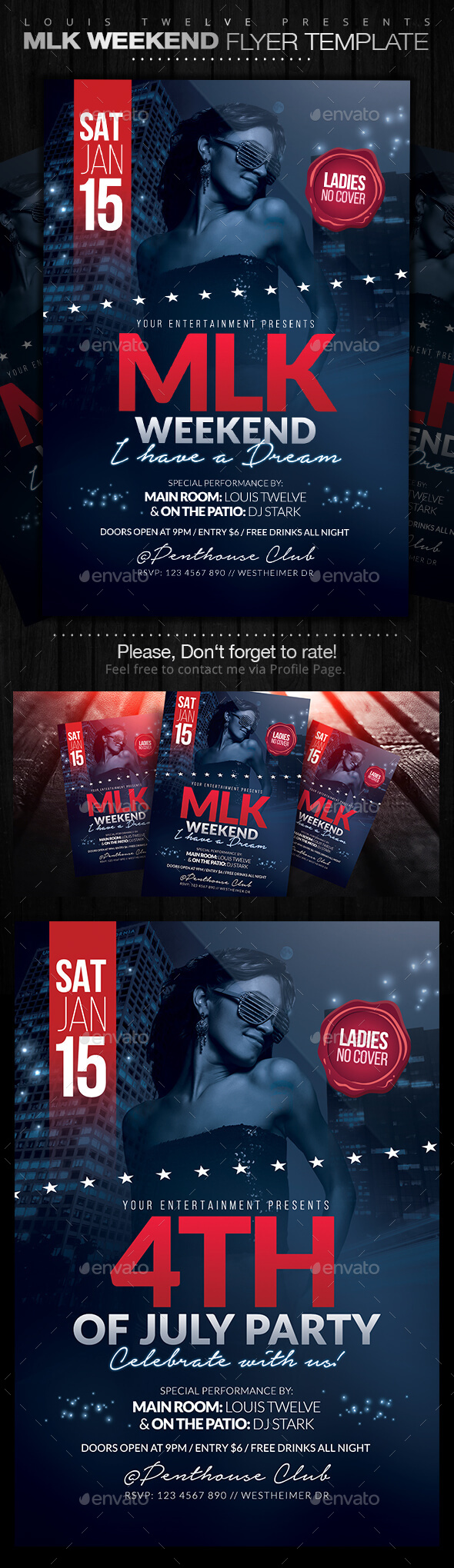 GraphicRiver MLK Weekend or 4th of July Party Flyer 10002080 GraphicRiver MLK Weekend or 4th of July Party Flyer 10002080