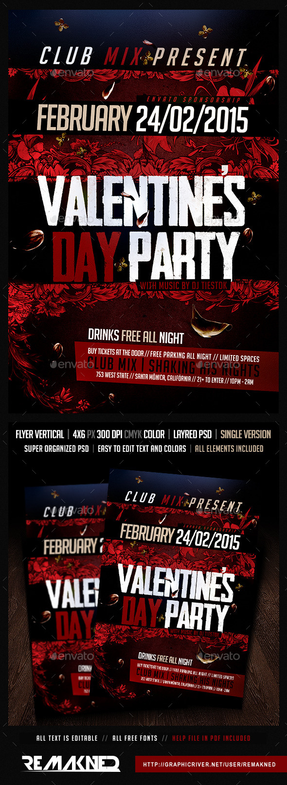 Valentines Day Party | Flyer Template PSD (Events)