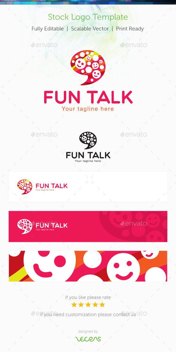 Fun Talk Stock Logo Template (Humans)