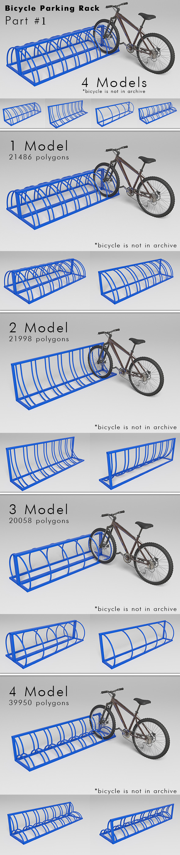 3DOcean Bicycle Parking Rack Part #1 10002766 3DOcean Bicycle Parking Rack Part #1 10002766