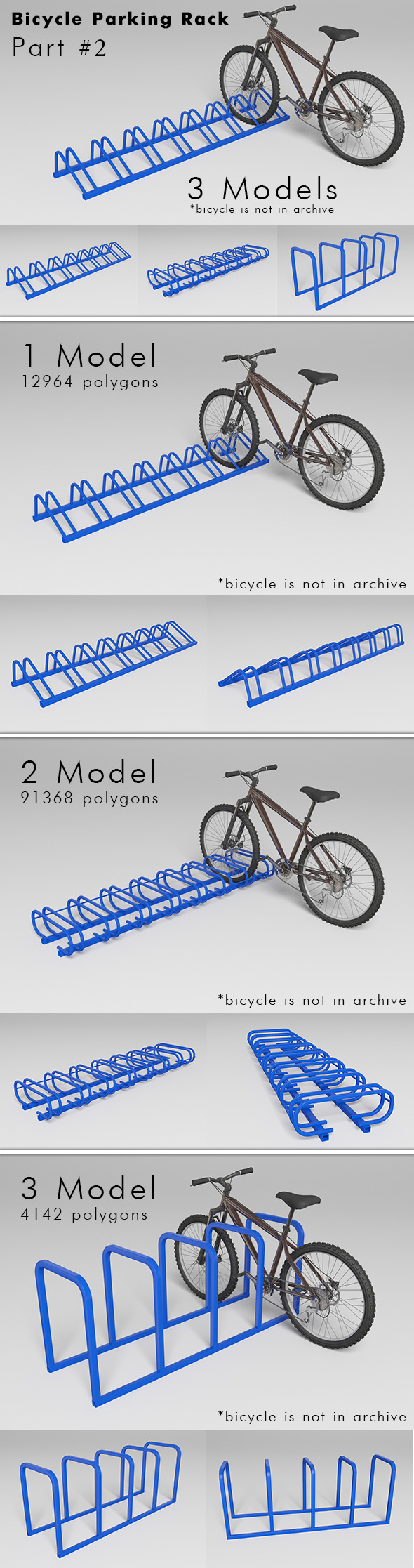 3DOcean Bicycle Parking Rack Part #2 10002774 3DOcean Bicycle Parking Rack Part #2 10002774