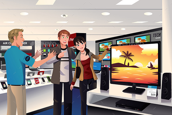 GraphicRiver Couple Buying Big TV 10003226 GraphicRiver Couple Buying Big TV 10003226