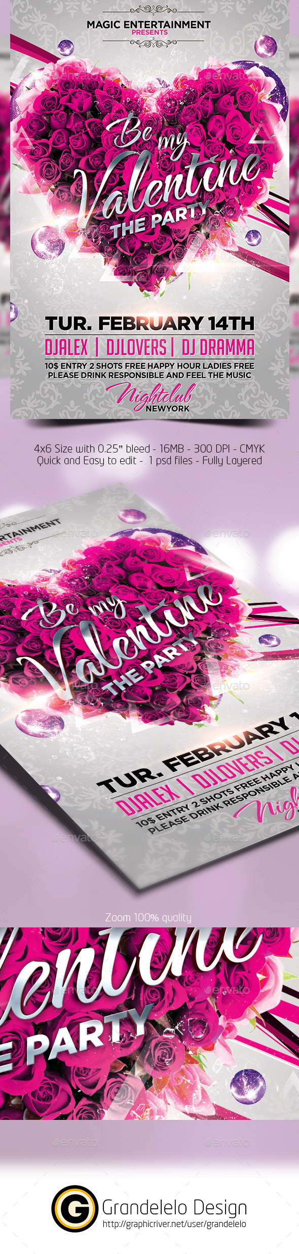 Be My Valentine Flyer Template (Clubs & Parties)