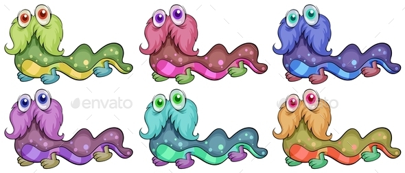 GraphicRiver Six Worm-Like Monsters 10004591 GraphicRiver Six Worm-Like Monsters 10004591