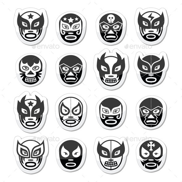 GraphicRiver Lucha Libre Mexican Wrestling Masks 10005827 GraphicRiver Lucha Libre Mexican Wrestling Masks 10005827