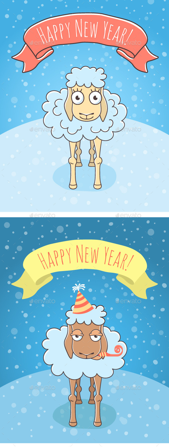 GraphicRiver New Year Sheep and Lamb 10005887 GraphicRiver New Year Sheep and Lamb 10005887