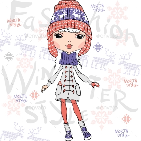GraphicRiver Fashion Girl in Winter 10006086 GraphicRiver Fashion Girl in Winter 10006086