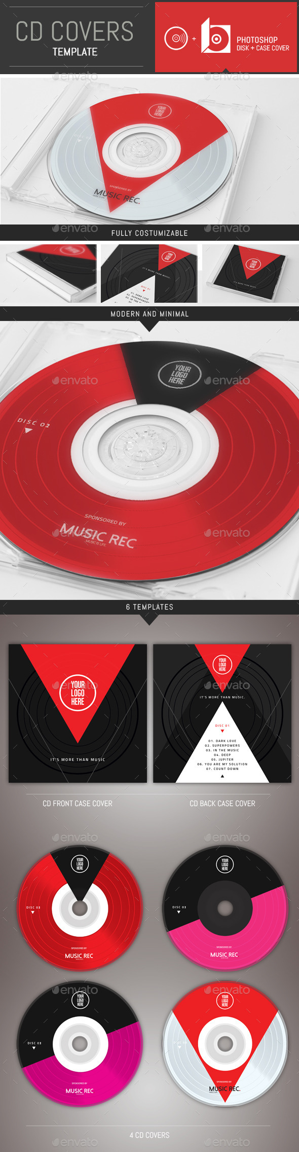 Minimal Music CD Cover Template (CD & DVD Artwork)