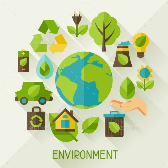 GraphicRiver Ecology Background with Environment Icons 10007947 GraphicRiver Ecology Background with Environment Icons 10007947