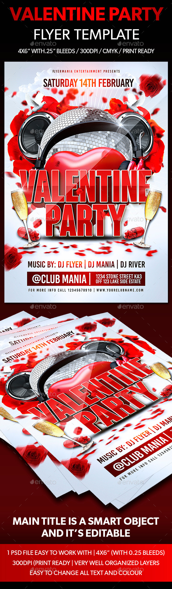 Valentine Party Flyer Template