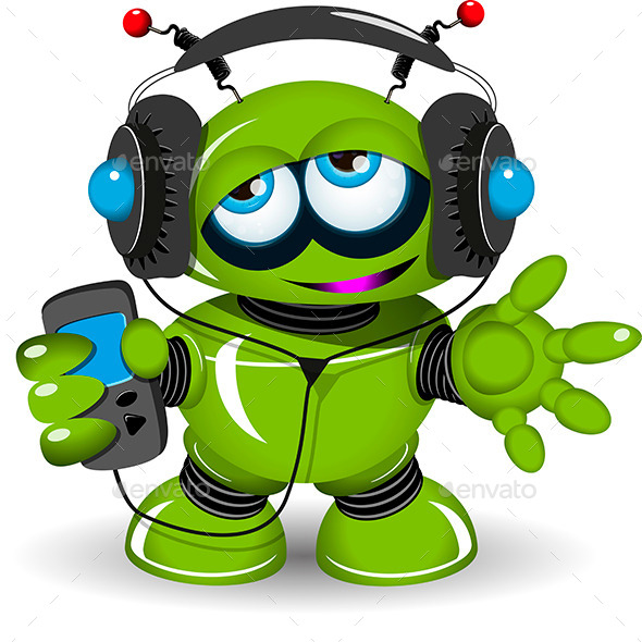 GraphicRiver Robot Music Lover 10008738 GraphicRiver Robot Music Lover 10008738