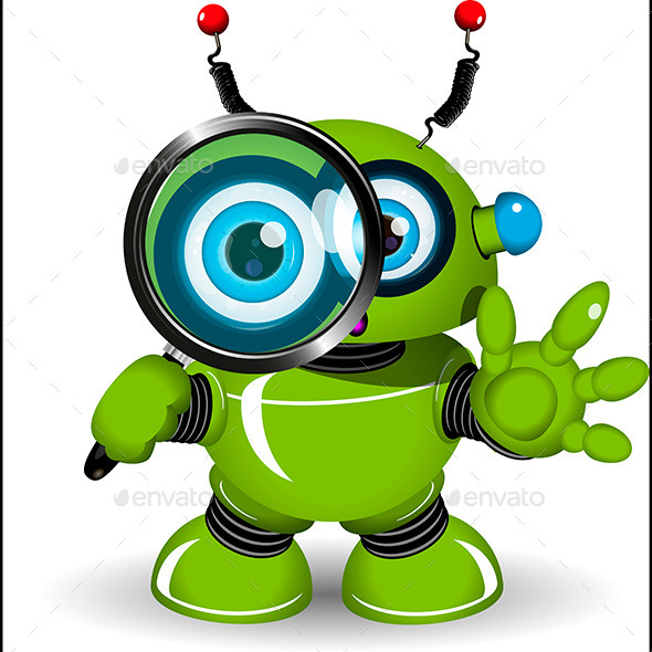 GraphicRiver Robot with a Magnifying Glass 10008806 GraphicRiver Robot with a Magnifying Glass 10008806