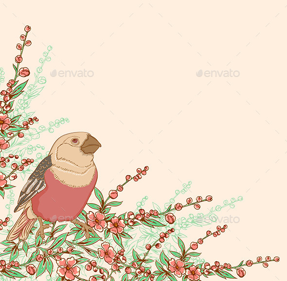 Bird and Flowering Branch Bird and Flowering Branch