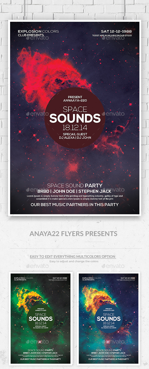 GraphicRiver Space Sound Flyer Template 10010943 GraphicRiver Space Sound Flyer Template 10010943