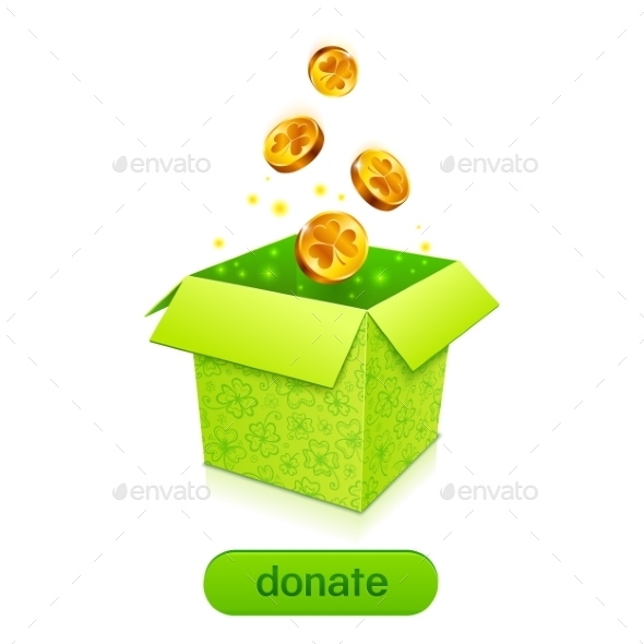 GraphicRiver Green Donation Box with Golden Fallen Coins 10010967 GraphicRiver Green Donation Box with Golden Fallen Coins 10010967