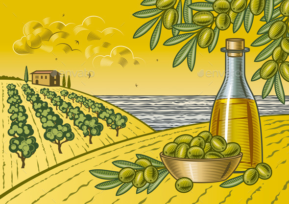 GraphicRiver Olive Harvest Landscape 10010997 GraphicRiver Olive Harvest Landscape 10010997