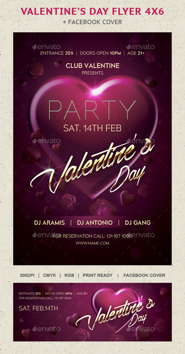 GraphicRiver Heart Valentine's Day Flayer Party 10011357 GraphicRiver Heart Valentine's Day Flayer Party 10011357