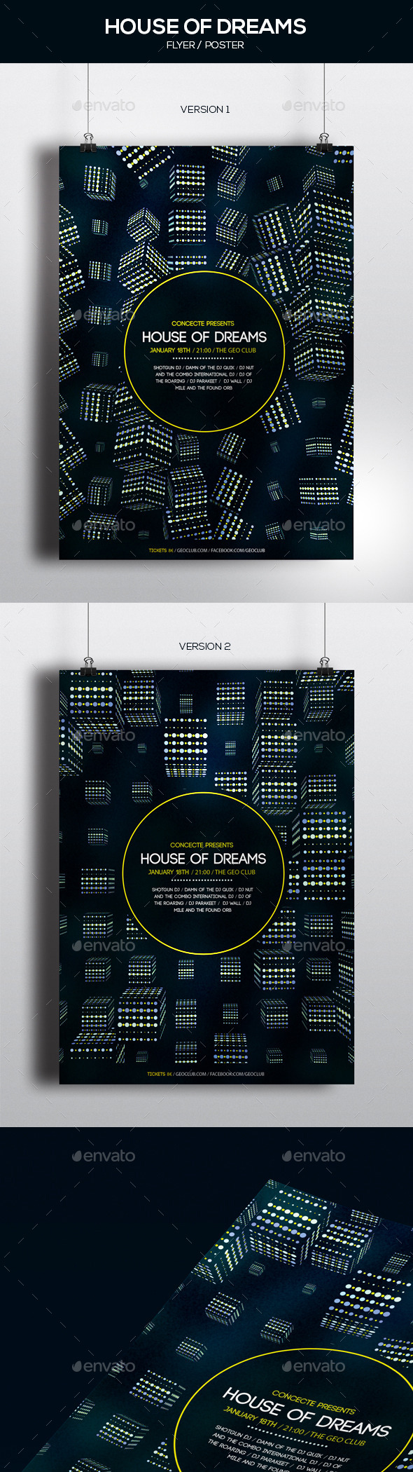 GraphicRiver House of Dreams Party Poster 2 Versions 10012135 GraphicRiver House of Dreams Party Poster 2 Versions 10012135