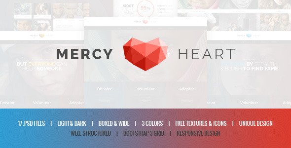 mercy heart - charity psd template 