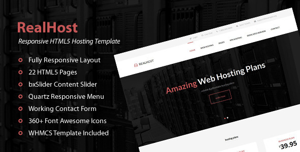 RealHost - Responsive HTML5 Hosting Template