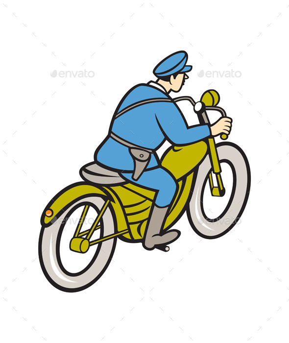 GraphicRiver Highway Patrol Policeman Riding Motorbike Cartoon 10014614 GraphicRiver Highway Patrol Policeman Riding Motorbike Cartoon 10014614