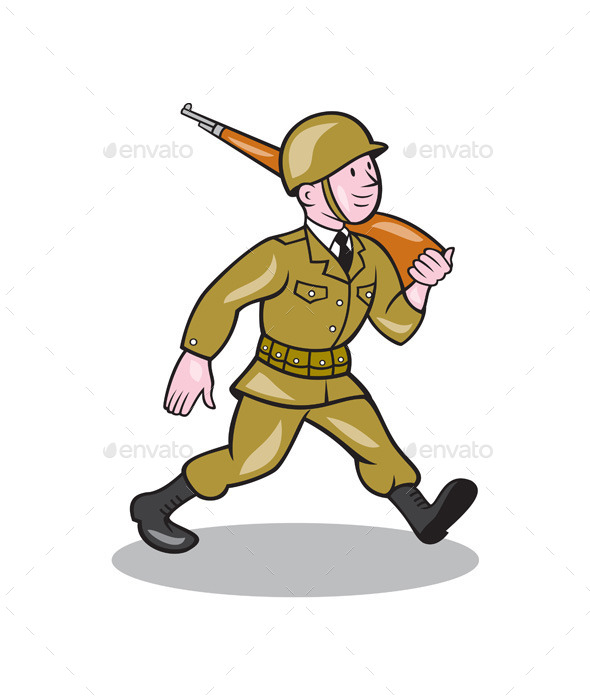GraphicRiver World War Two Soldier American Cartoon Isolated 10014950 GraphicRiver World War Two Soldier American Cartoon Isolated 10014950