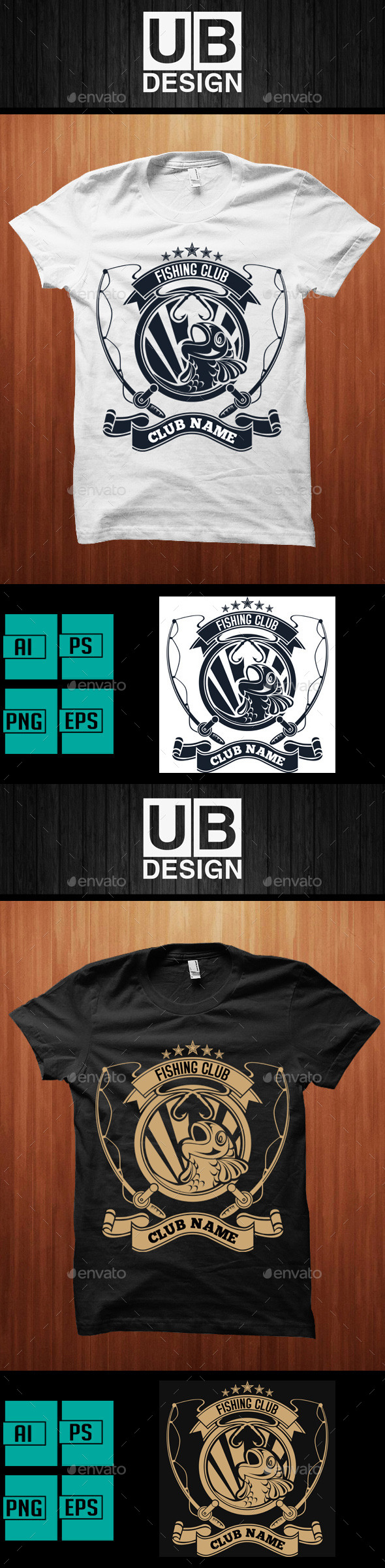 Shirt Templates Psd T-shirt Design for Fishing Club | Download T-Shirt ...