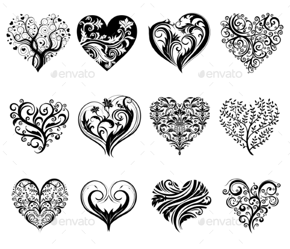 GraphicRiver Tattoo Hearts 10017456 GraphicRiver Tattoo Hearts 10017456