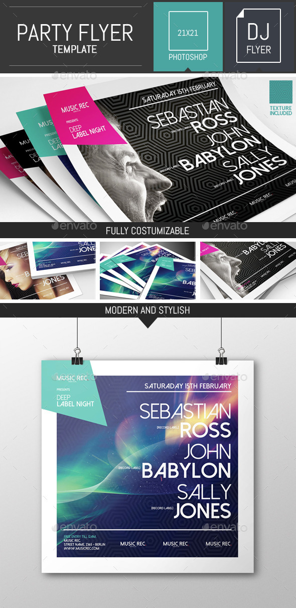 GraphicRiver Stylish Square Party Flyer Template 10017472 GraphicRiver Stylish Square Party Flyer Template 10017472
