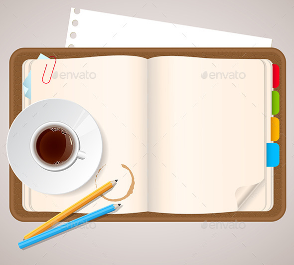 Notebook and Coffee Cup (Backgrounds)