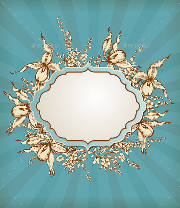 GraphicRiver Vintage Background with Label and Flowers 10017972 GraphicRiver Vintage Background with Label and Flowers 10017972