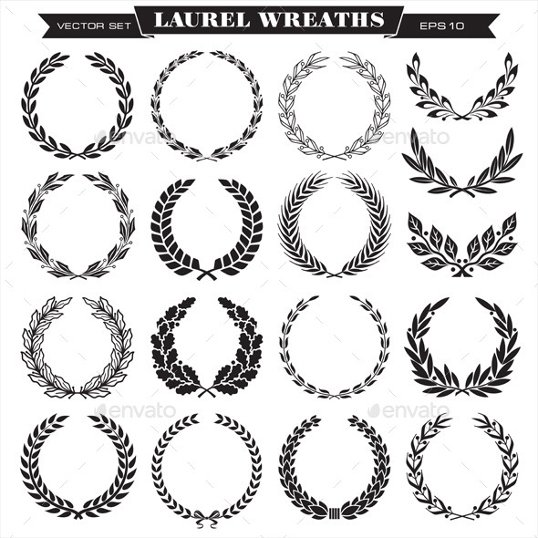 Laurel Wreaths Vector (Decorative Symbols)